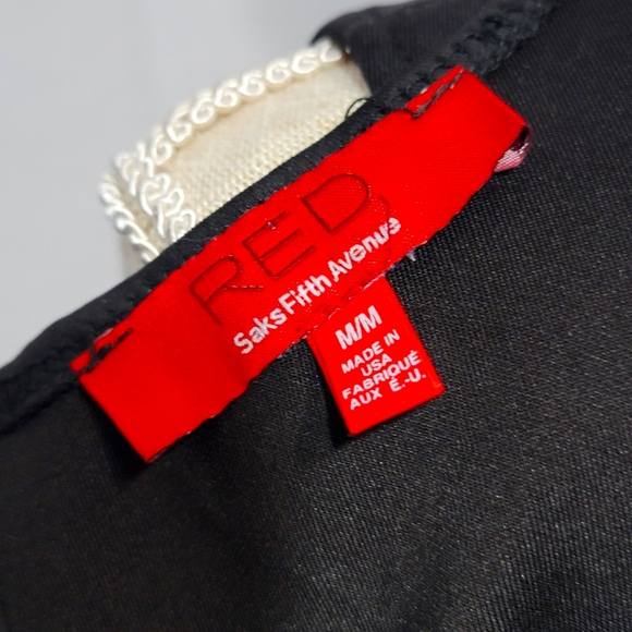 RED Saks Fifth Avenue Faux Leather Black Midi Sleeveless Dress Size Medium #522 - Picture 8 of 10